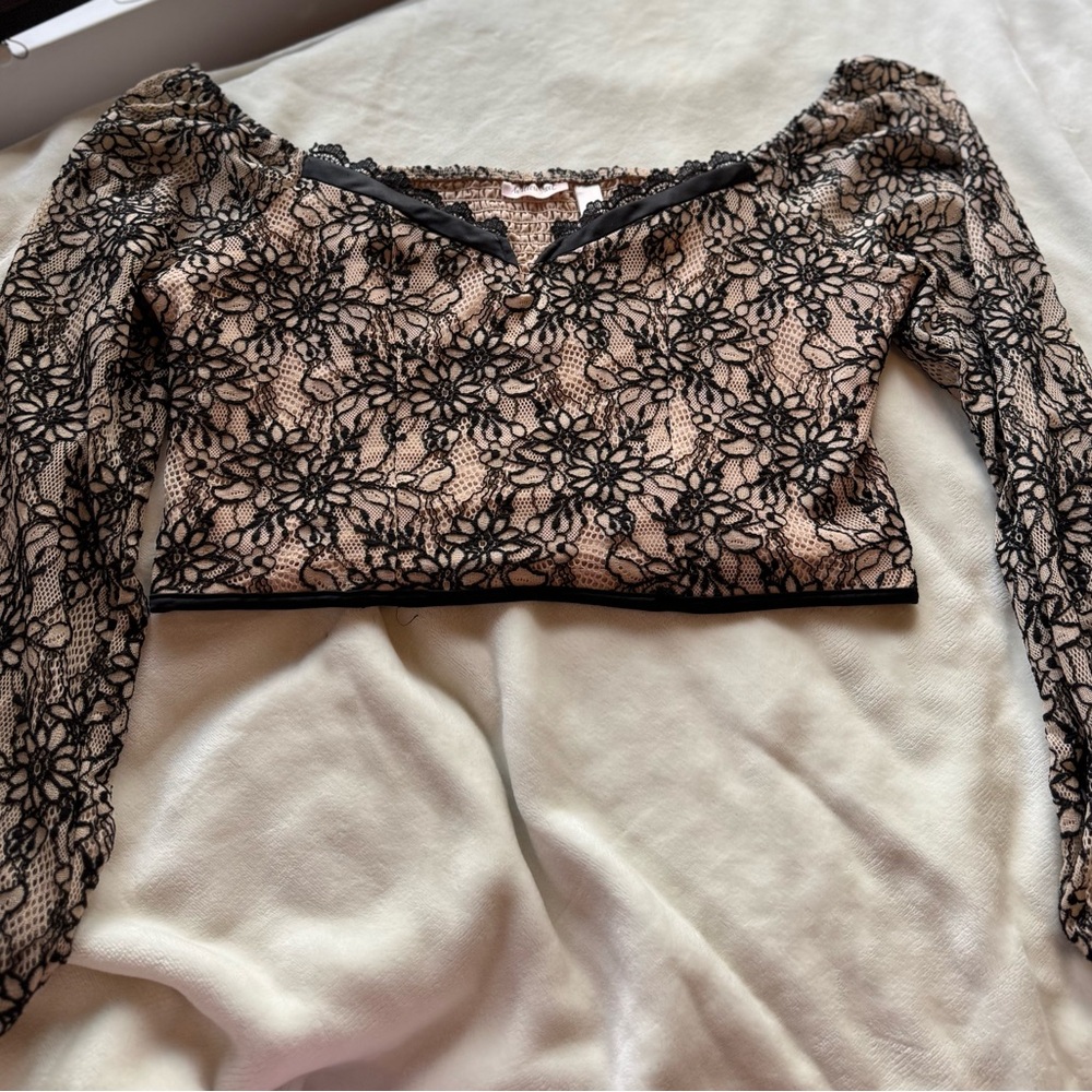 Elegant Black Lace Women's Top